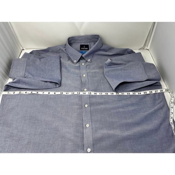 Tailored Culture Stafford Dress Shirt XXL 18-18.5 Pre-Owned light stain onsleeve - Picture 7 of 11